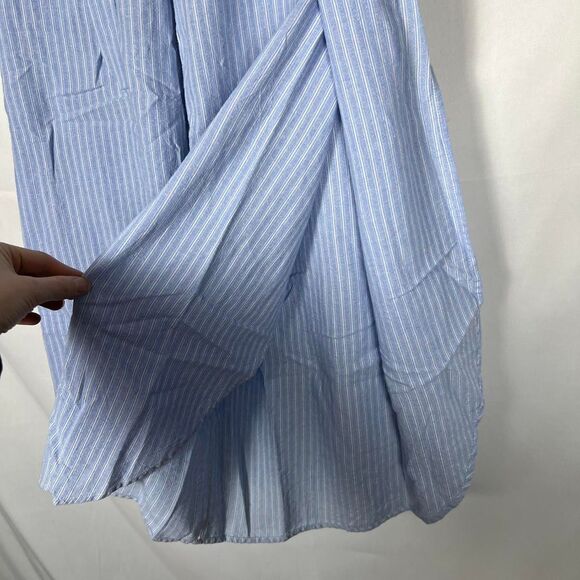 bobi Los Angeles 100% Cotton Pinstripe Wide Leg Pants (XS) - Picture 4 of 8